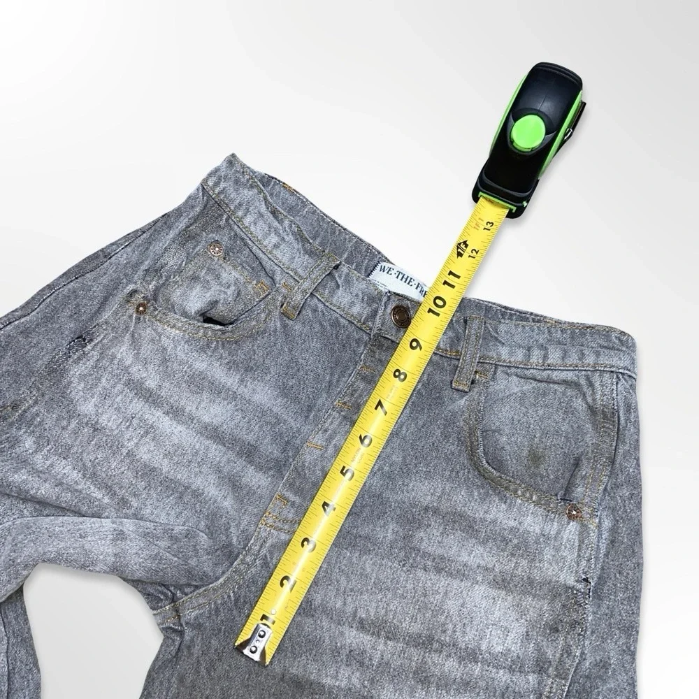 We The Free Lucky You Mid Rise Barrel Jeans Women's Size 24 Gray Acid Wash Denim